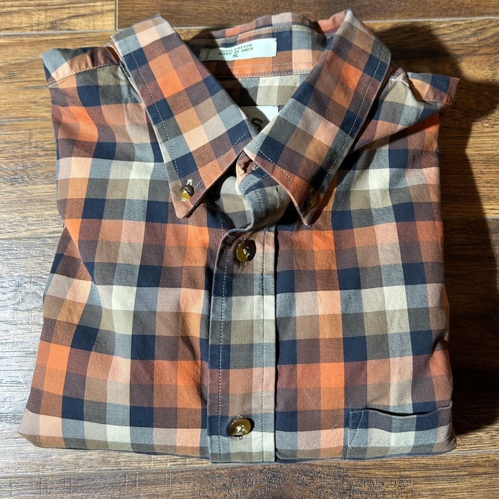 Orvis ~Mens~ XL~Button Up~ Shirt~ Long Sleeve~ 100% Cotton~ Multicolor Plaid
